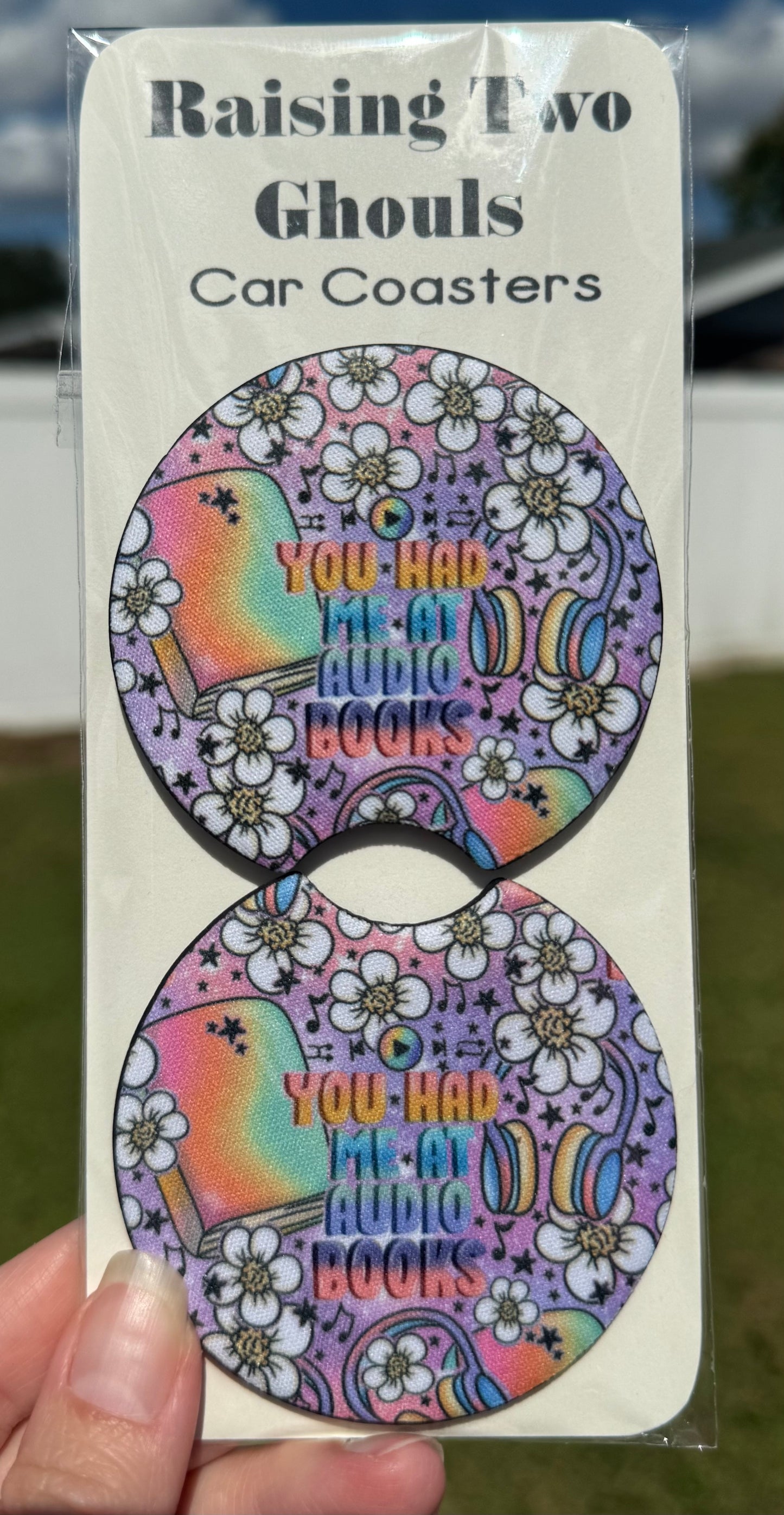 You Had Me at Audiobooks Car Coasters