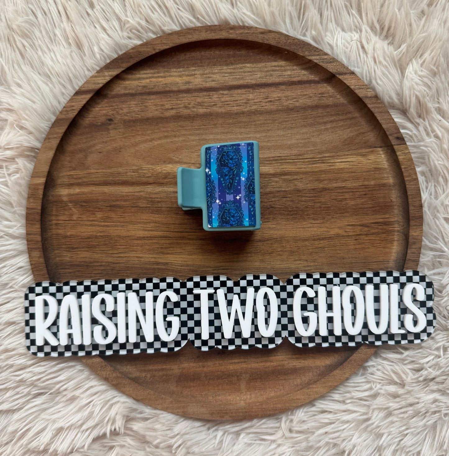 Floral Coffin Claw Clip