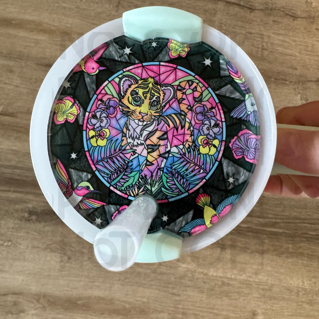 LF Tiger Stained Glass 40 oz Topper