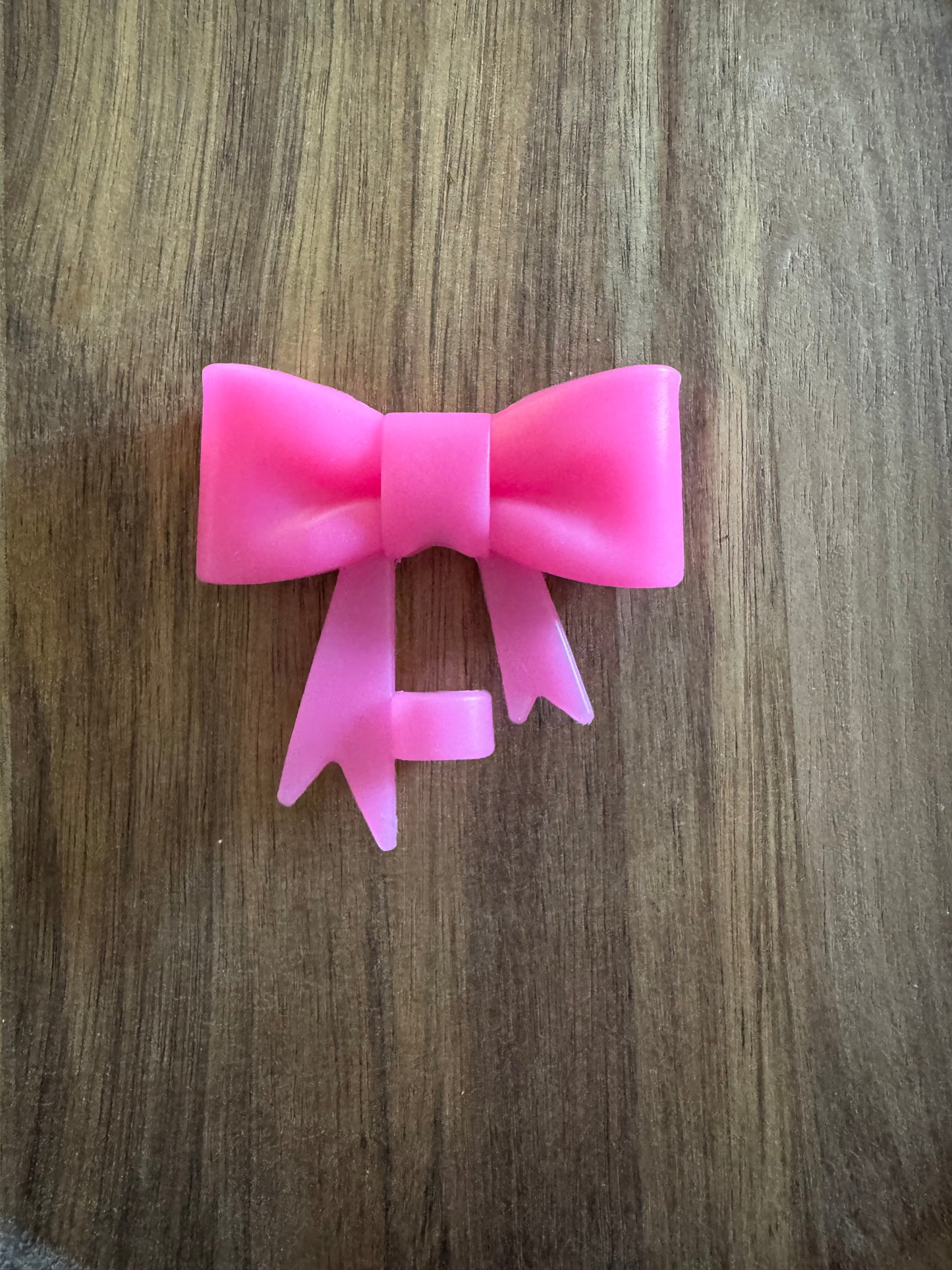 Pink Bow Straw Topper