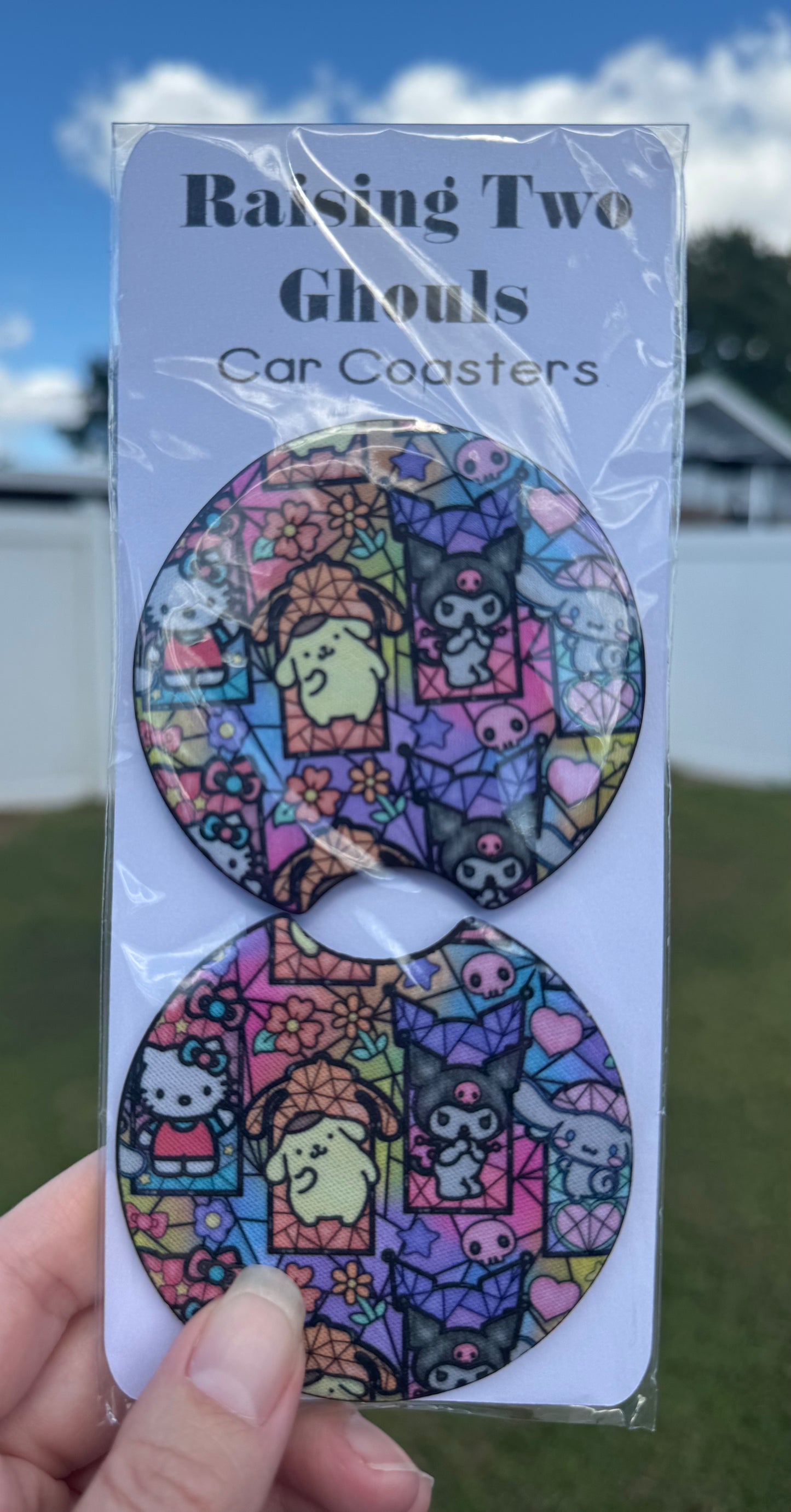 HK Stained Glass Car Coasters