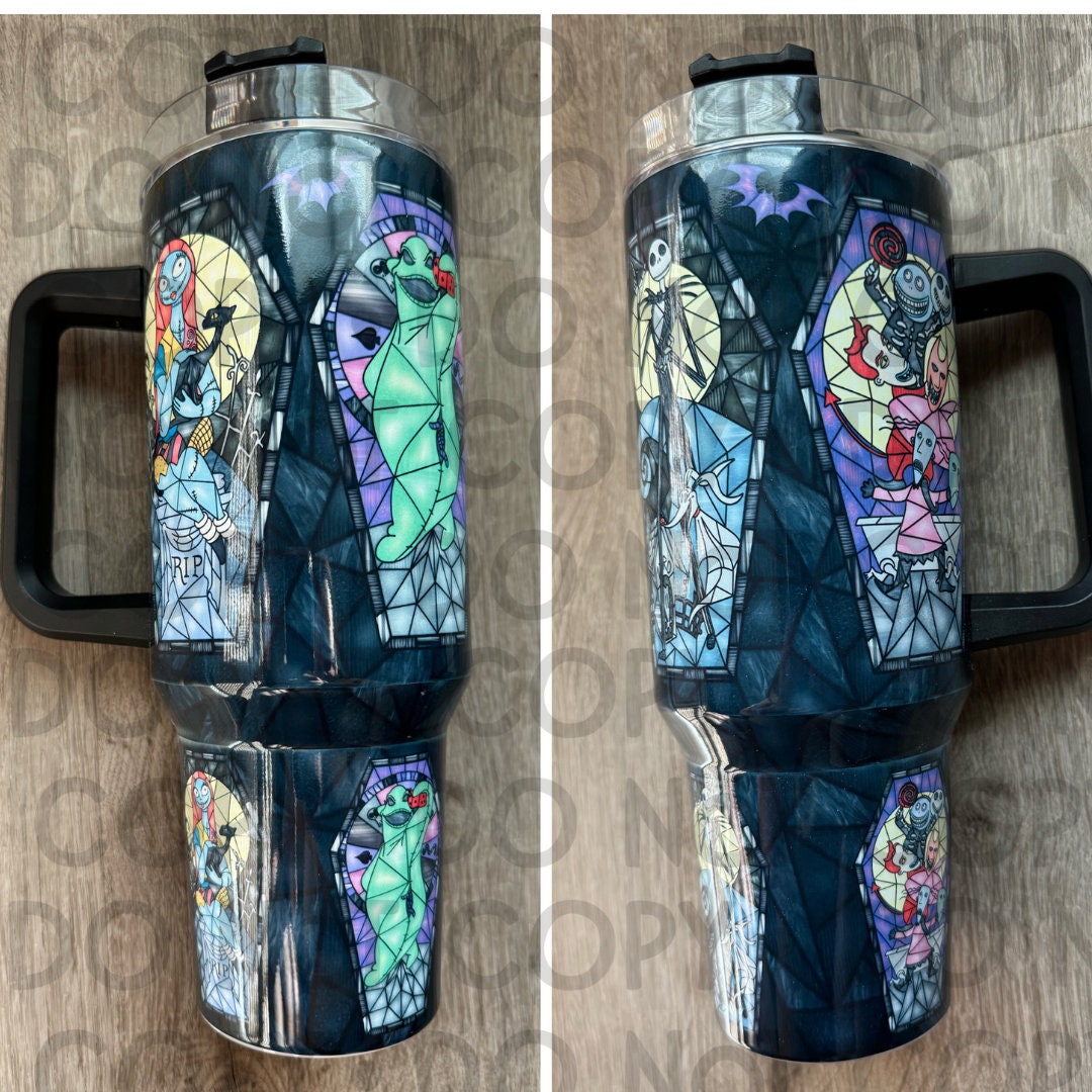 Nightmare Stained Glass Full Wrap 40 oz Tumbler