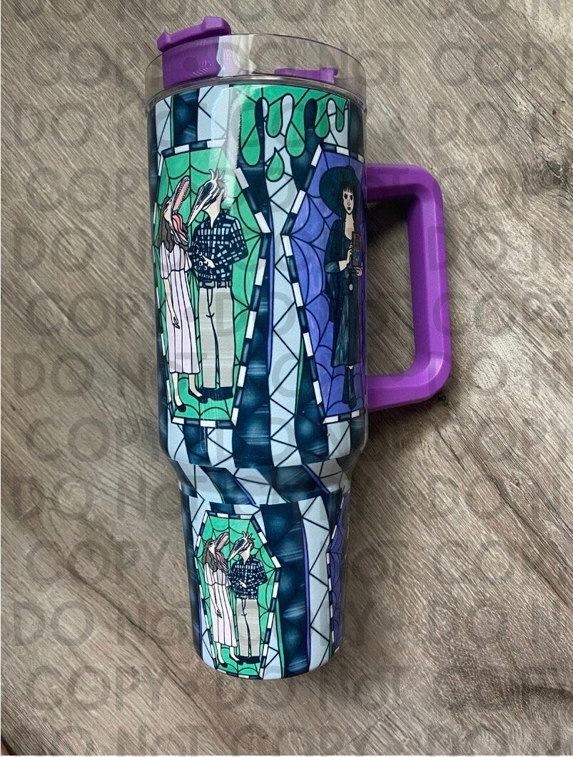 BJ Stained Glass Full Wrap 40 oz Tumbler