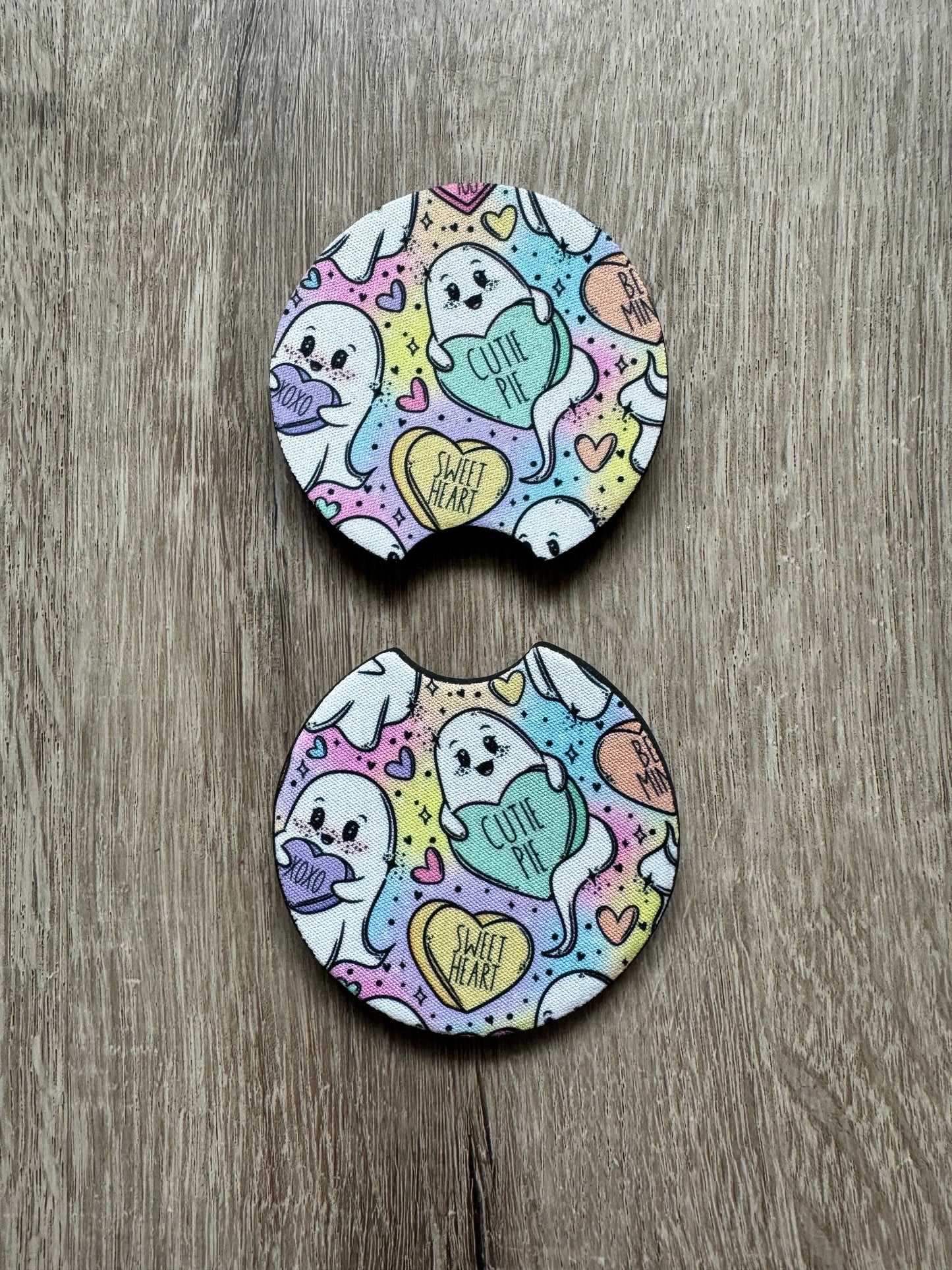 Valentine’s Ghosties Car Coaster Set