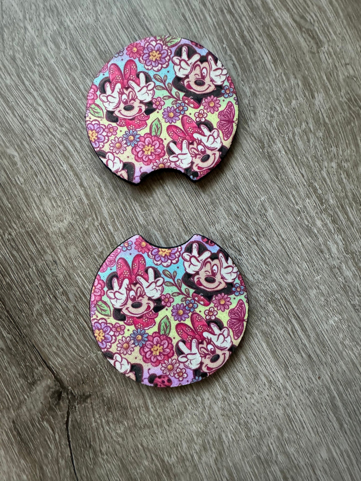 Rainbow Mouse Car Coaster Set