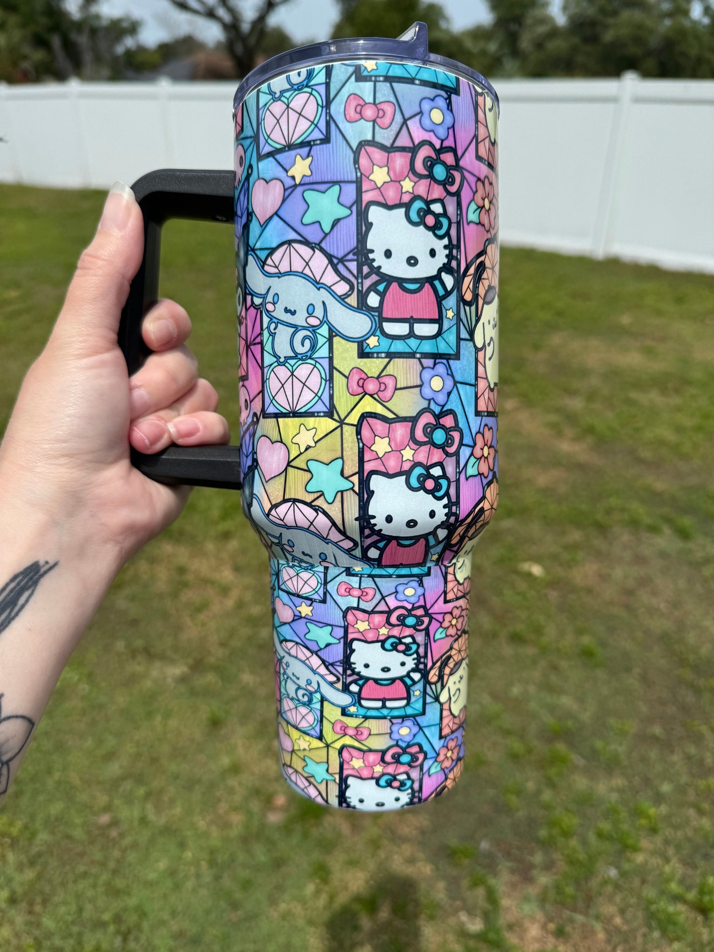HK Rainbow Stained Glass 40 oz Tumbler