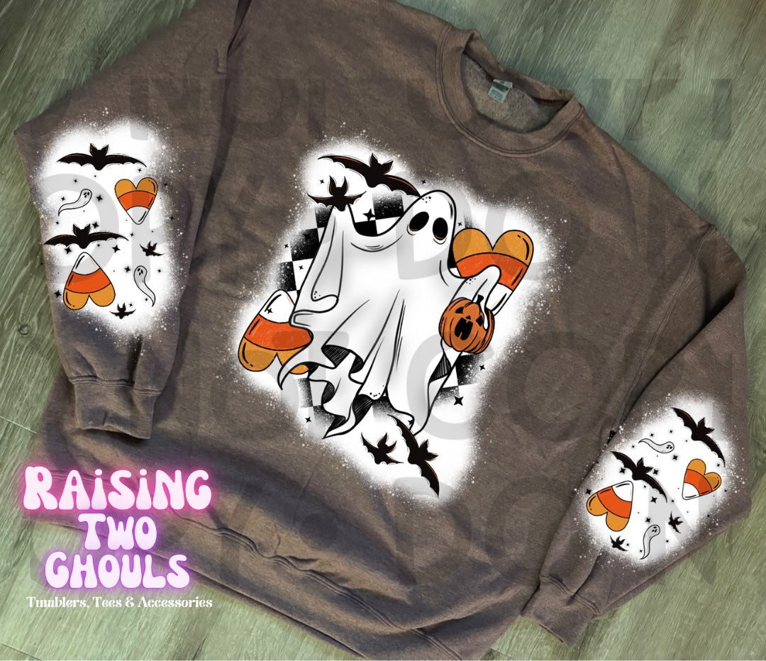 Candy Corn Ghosts Sweater (ADULT)