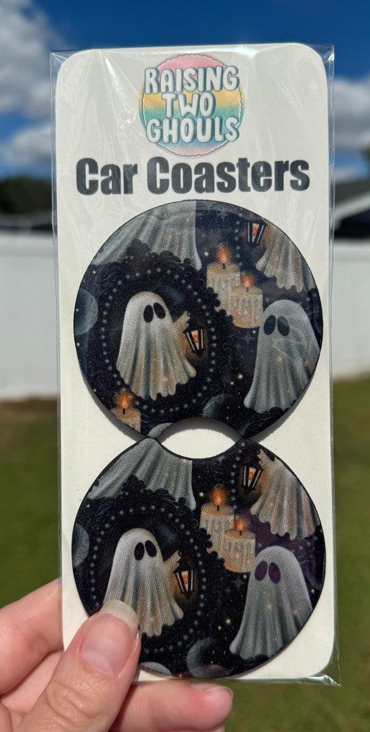 Lantern Ghostie Car Coasters