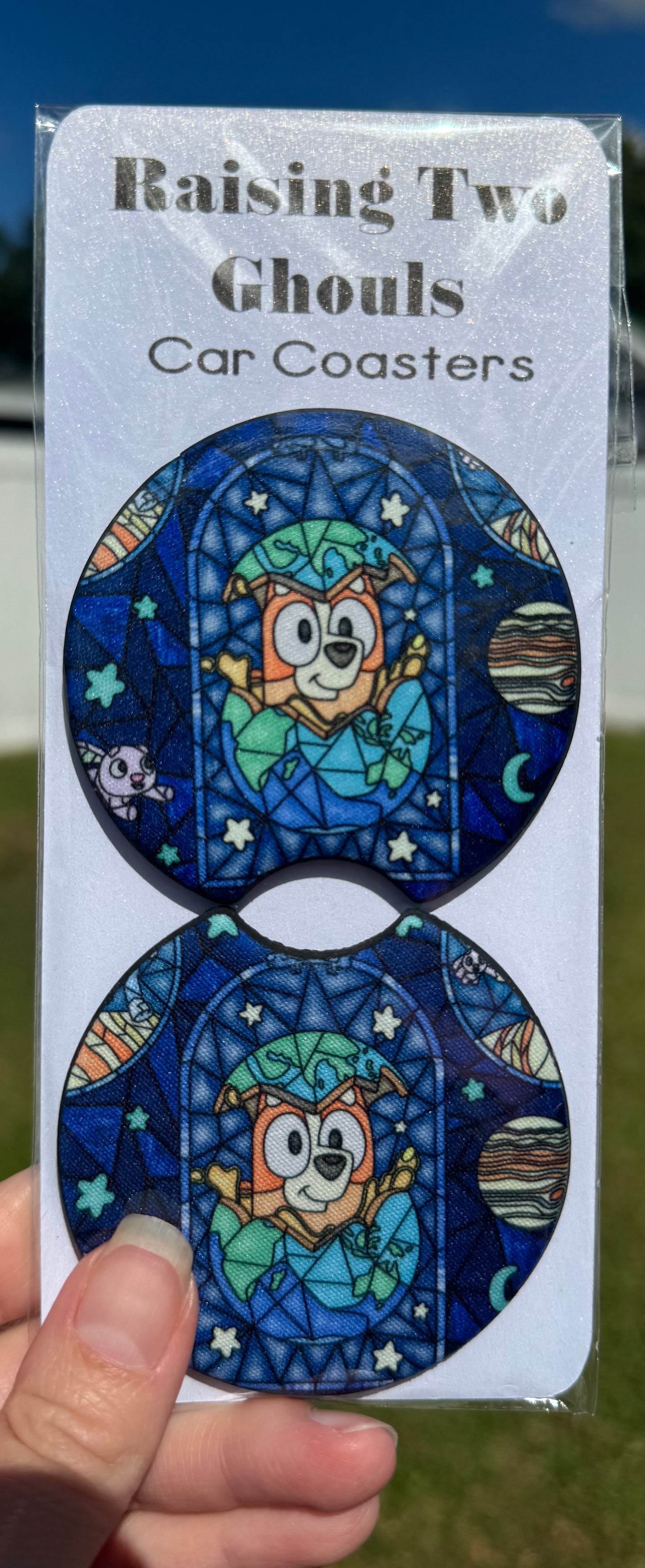 Sleepy Time Glass Car Coasters