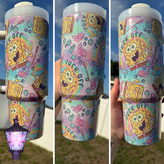 Fu€k off 30 oz shimmer tumbler