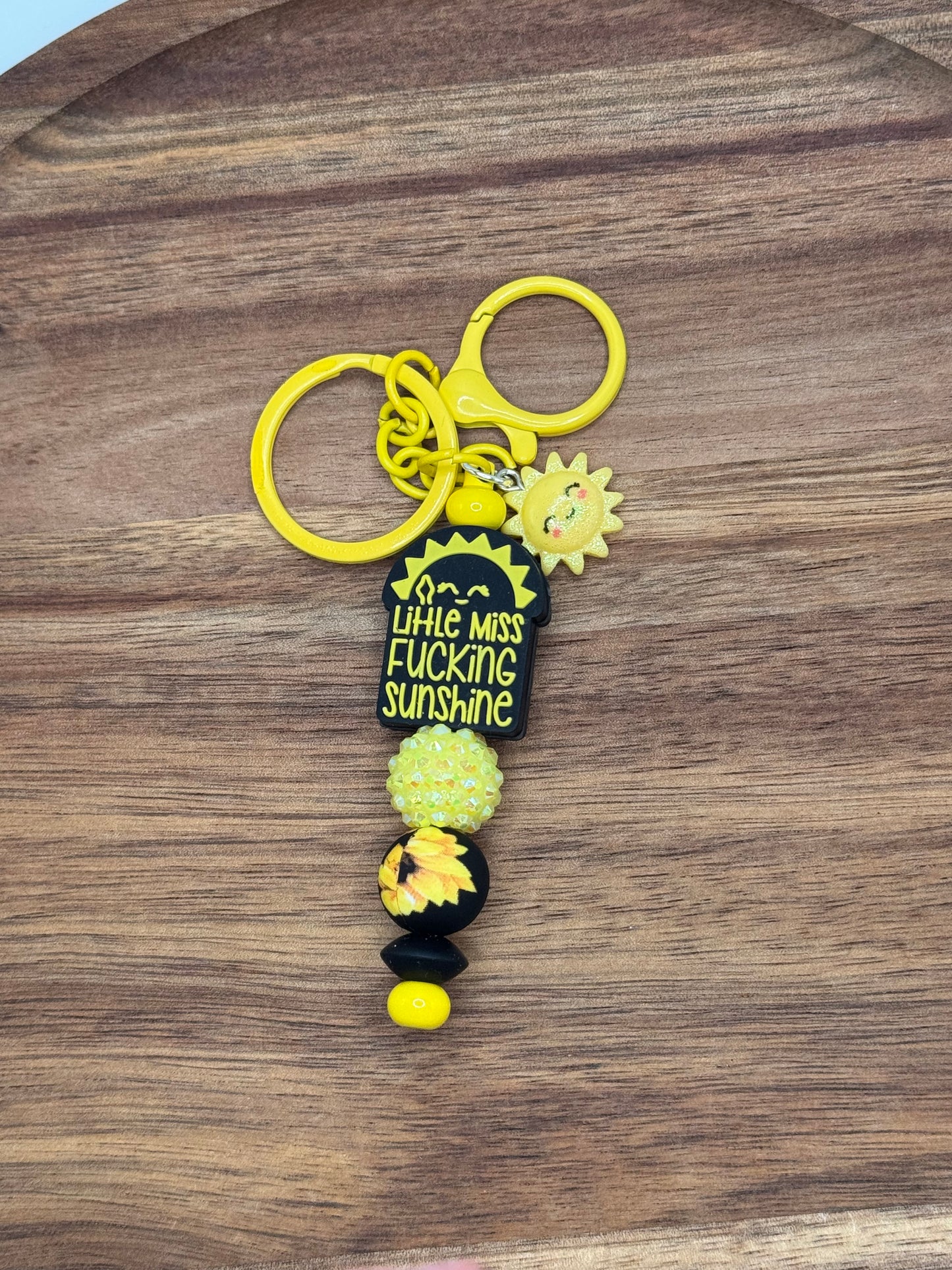 Little Miss Fckn Sunshine Beaded Keychain