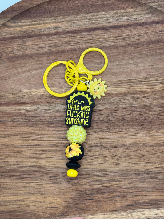 Little Miss Fckn Sunshine Beaded Keychain