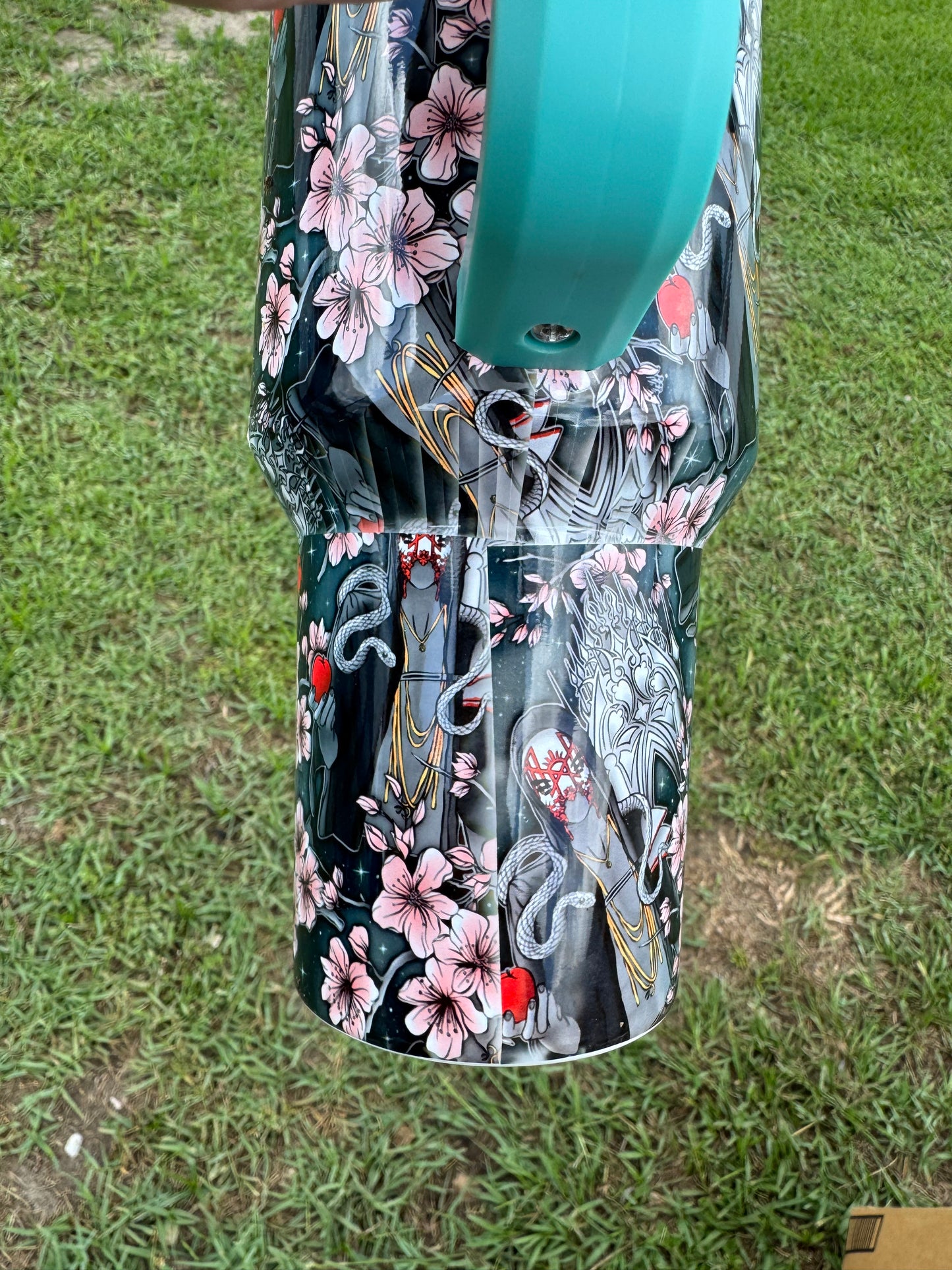 *FLAWED*cherry blossom ST 40 Oz Tumbler (TEAL HANDLE) (Copy)