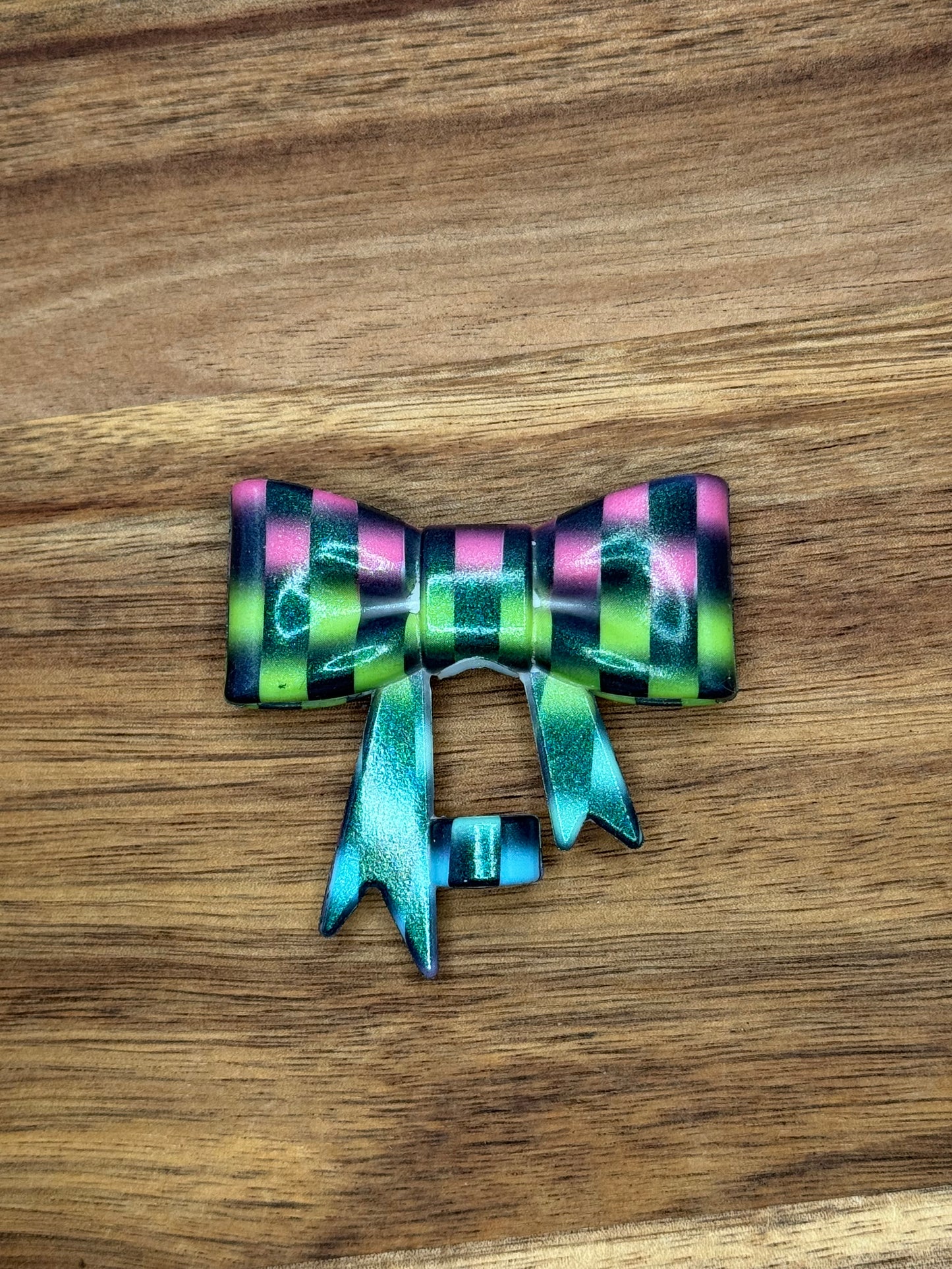 Checkered Bow Straw Topper