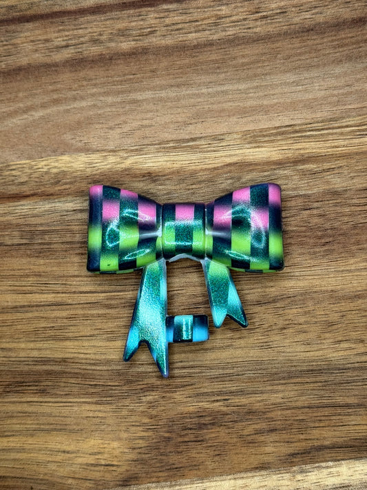 Checkered Bow Straw Topper