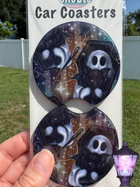 Sewing Ghostie Car Coasters