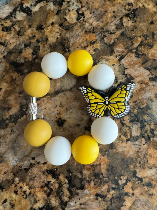 Yellow Butterfly Handle Charm