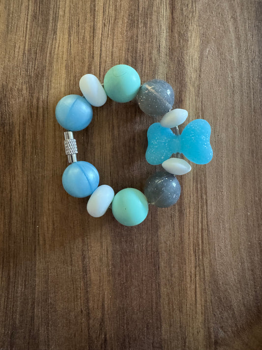 Blue Bow Handle Charm