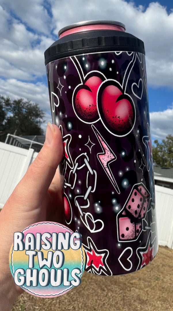 *FLAWED SEE PIC* Cherry Bomb Can Cooler