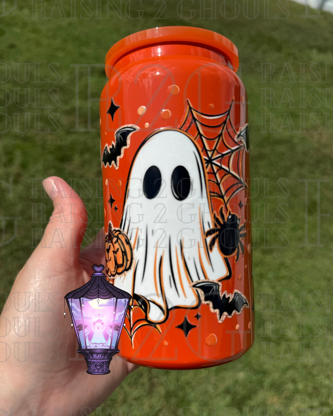 Fall Pumpkin Ghostie Can