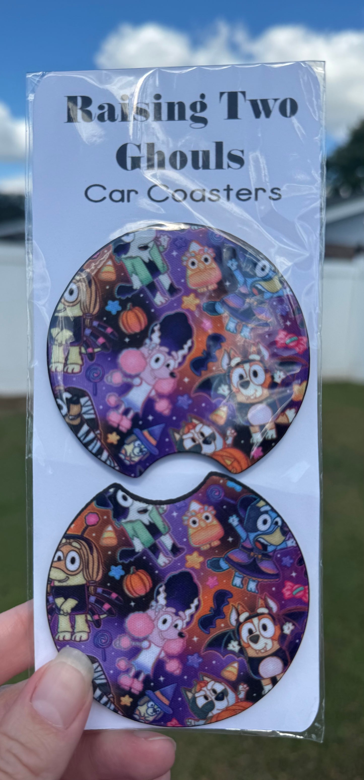 Spooky Heeler Car Coasters