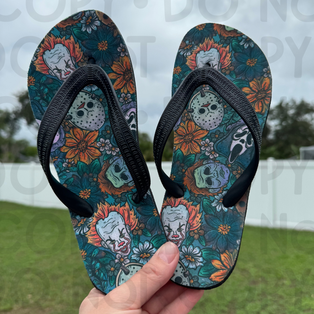 Horror Floral Sandals Size SMALL