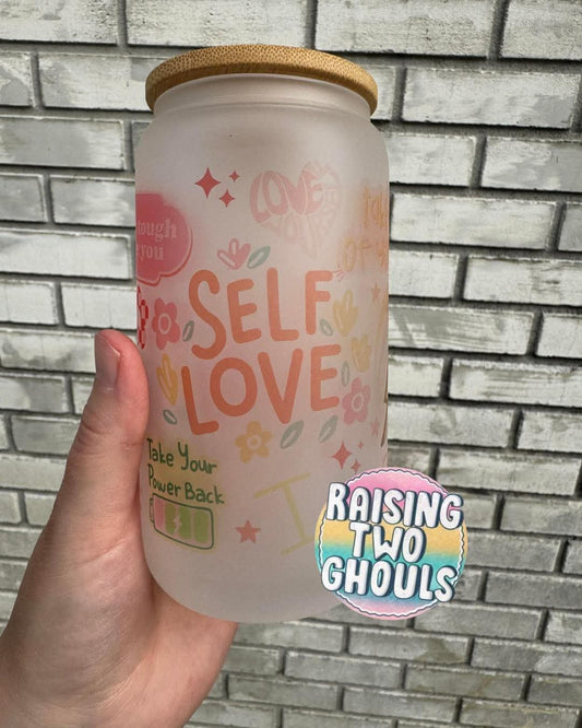 Self Care Frosted Glass