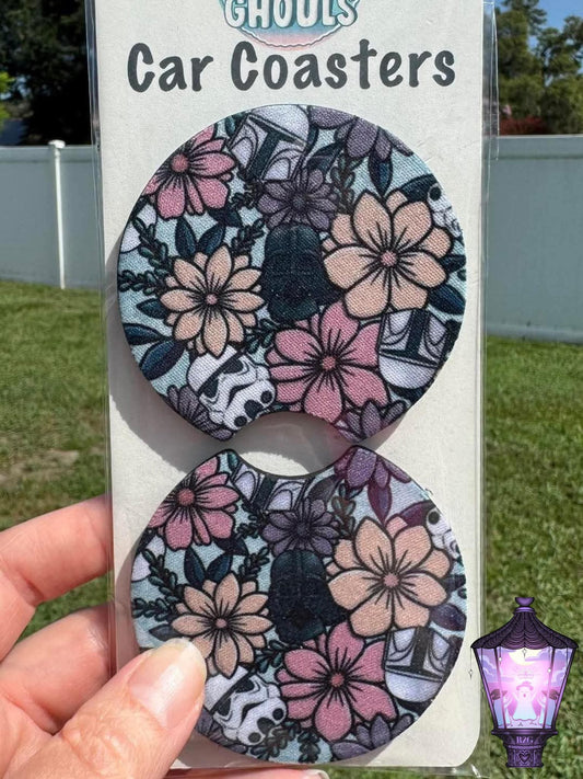 Floral Helmet Car Coasters