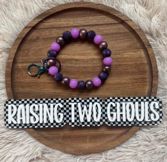 Purple Galaxy Beaded Wristlet