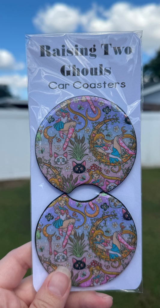 Moon Girl Car Coasters