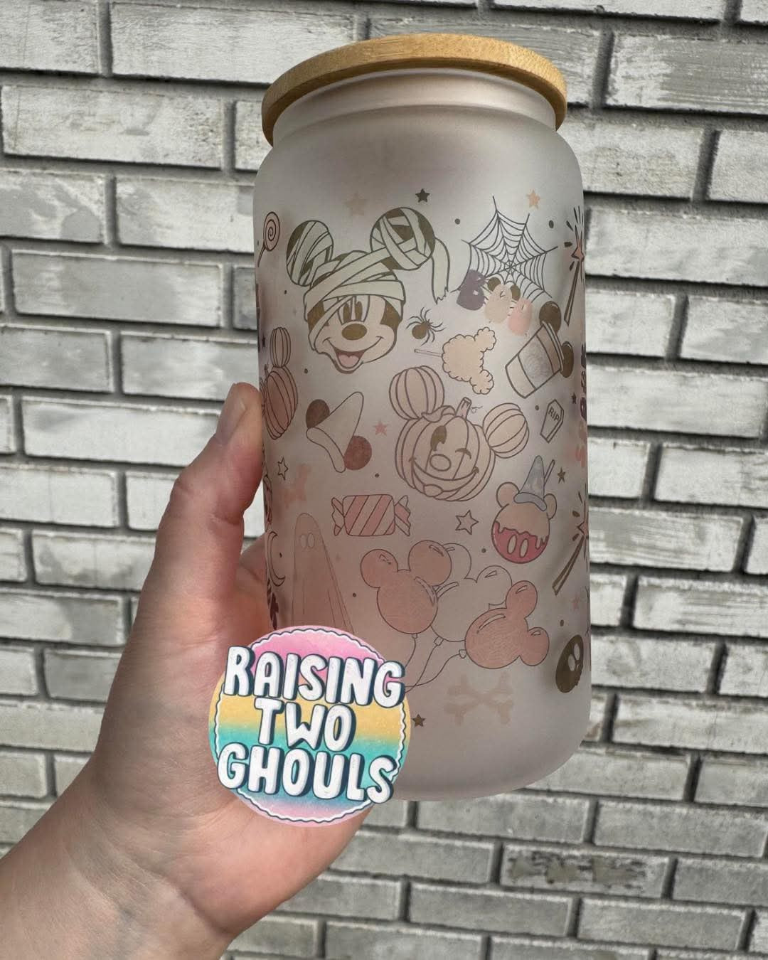 Fall Mickey Frosted Glass