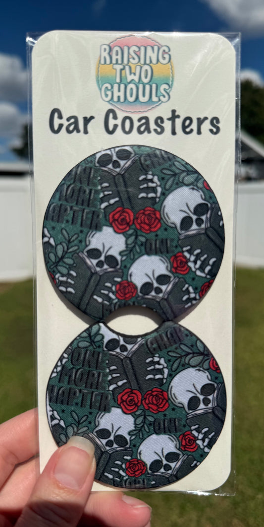 One More Chapter Car Coasters