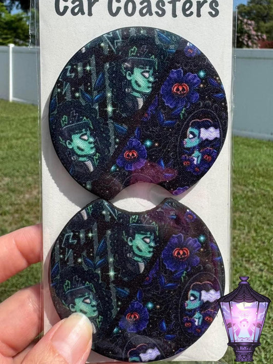 Spooky Couple Car Coasters