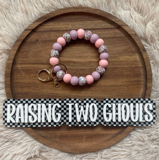 Pastel Floral Beaded Wristlet