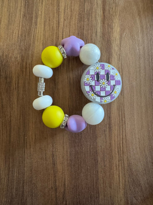 Purple Smiley Handle Charm