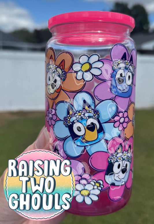 Flower Girls Pink Acrylic Can