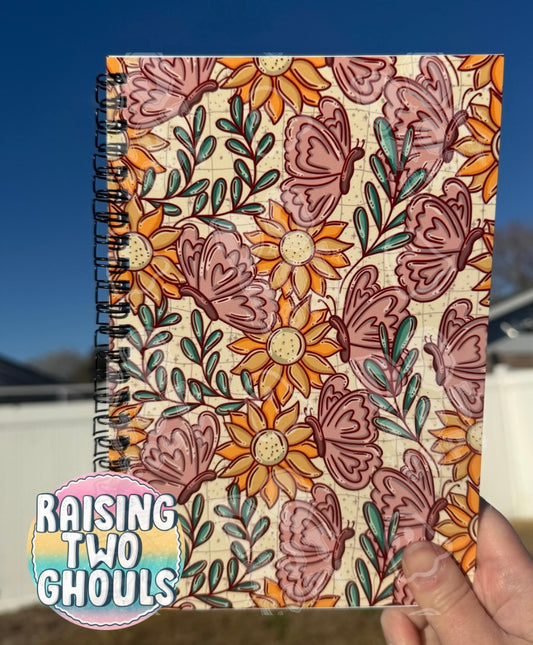Floral Butterfly Print Notebook