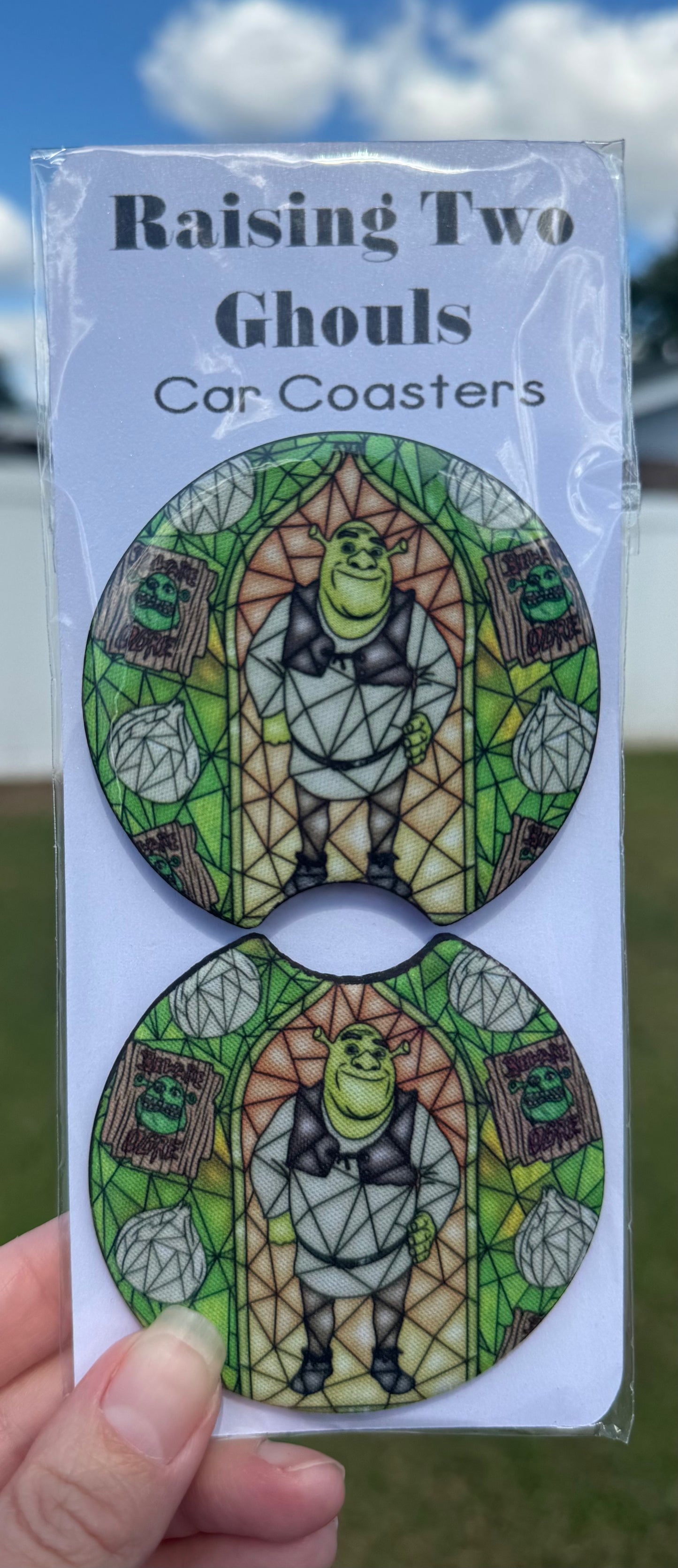 Ogre Glass Car Coasters