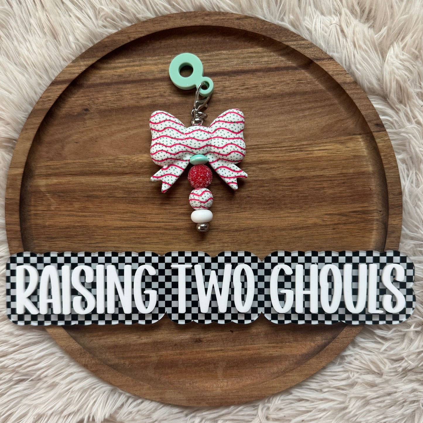 Tree Cake Beaded Straw Charm