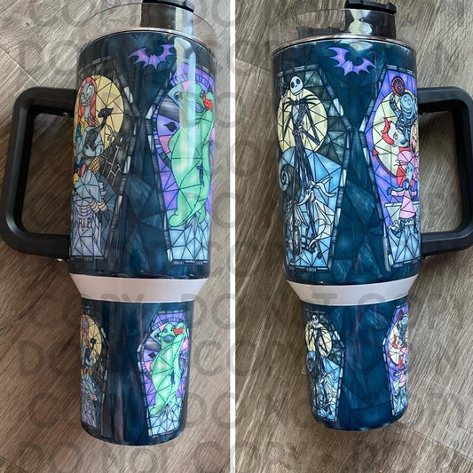 **FLAWED**Nightmare Stained Glass 40 oz Tumbler