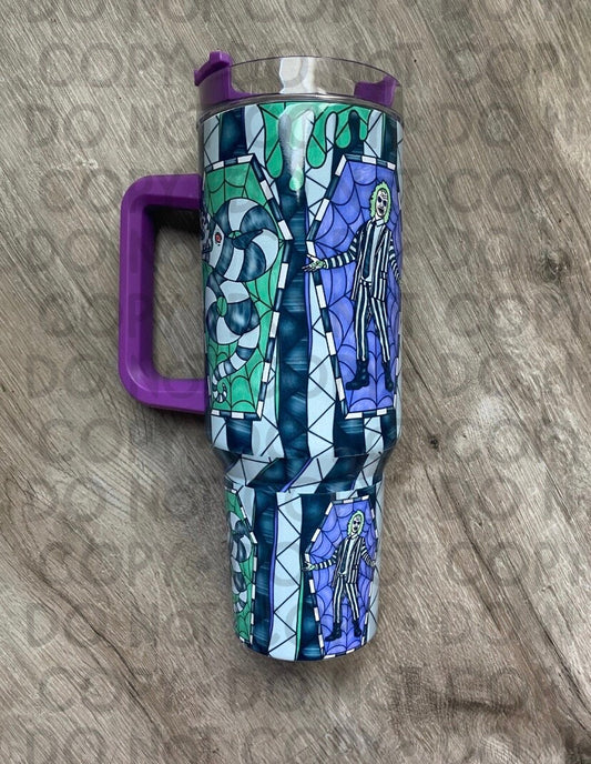 BJ Stained Glass Full Wrap 40 oz Tumbler