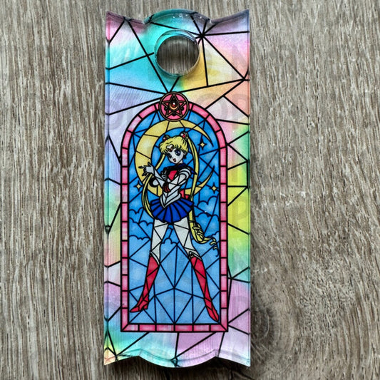 Anime Girl Stained Glass  Topper