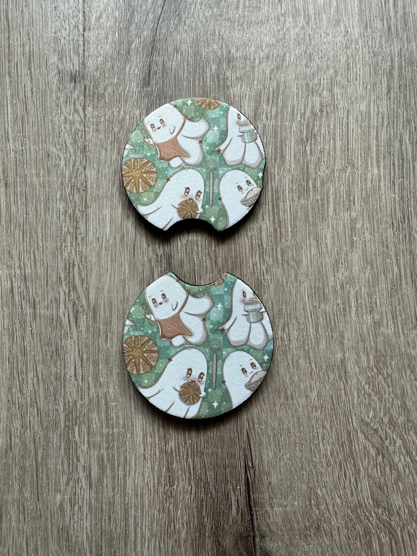 Sourdough Ghosties Car Coaster Set